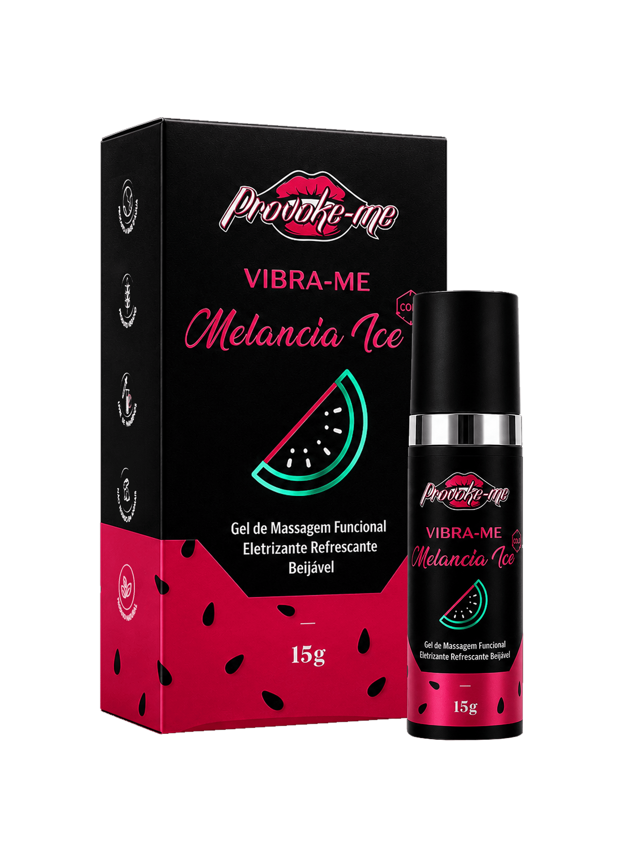 VIBRA-ME MELANCIA ICE GEL ELETRIZANTE BEIJÁVEL 15G PROVOKE-ME