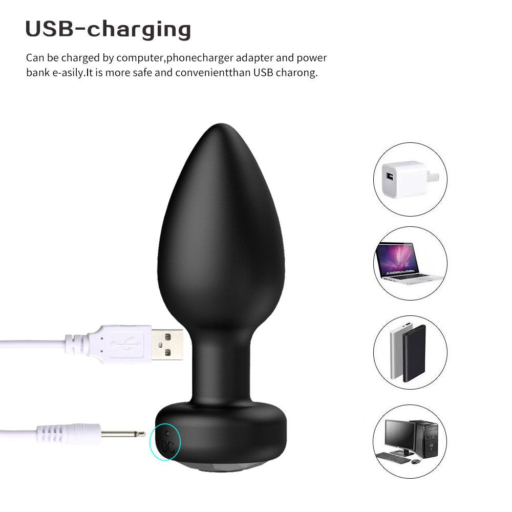 Plug Anal Vibratório em Silicone - Recarregável controlado por App - 10 modos