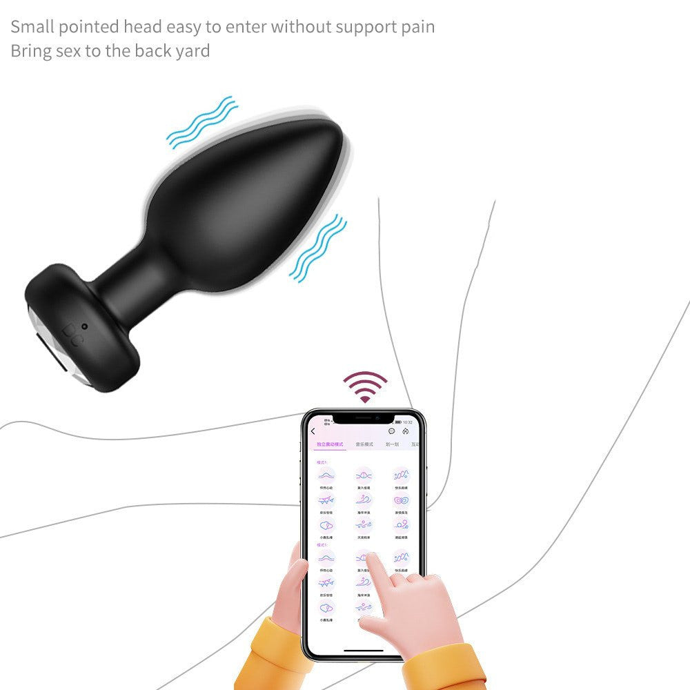 Plug Anal Vibratório em Silicone - Recarregável controlado por App - 10 modos